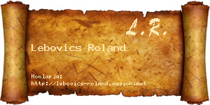 Lebovics Roland névjegykártya