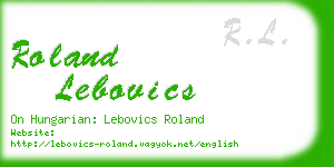 roland lebovics business card